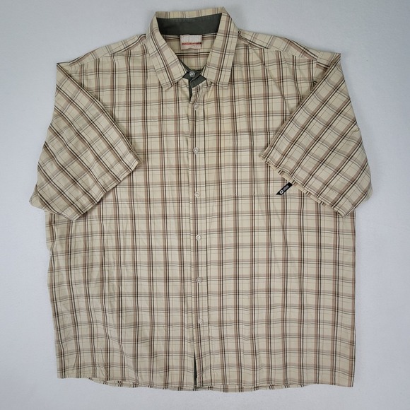 Southpole Other - Southpole Men's XXL Plaid Short Sleeve Button Up Shirt Beige Tan Cotton Vintage